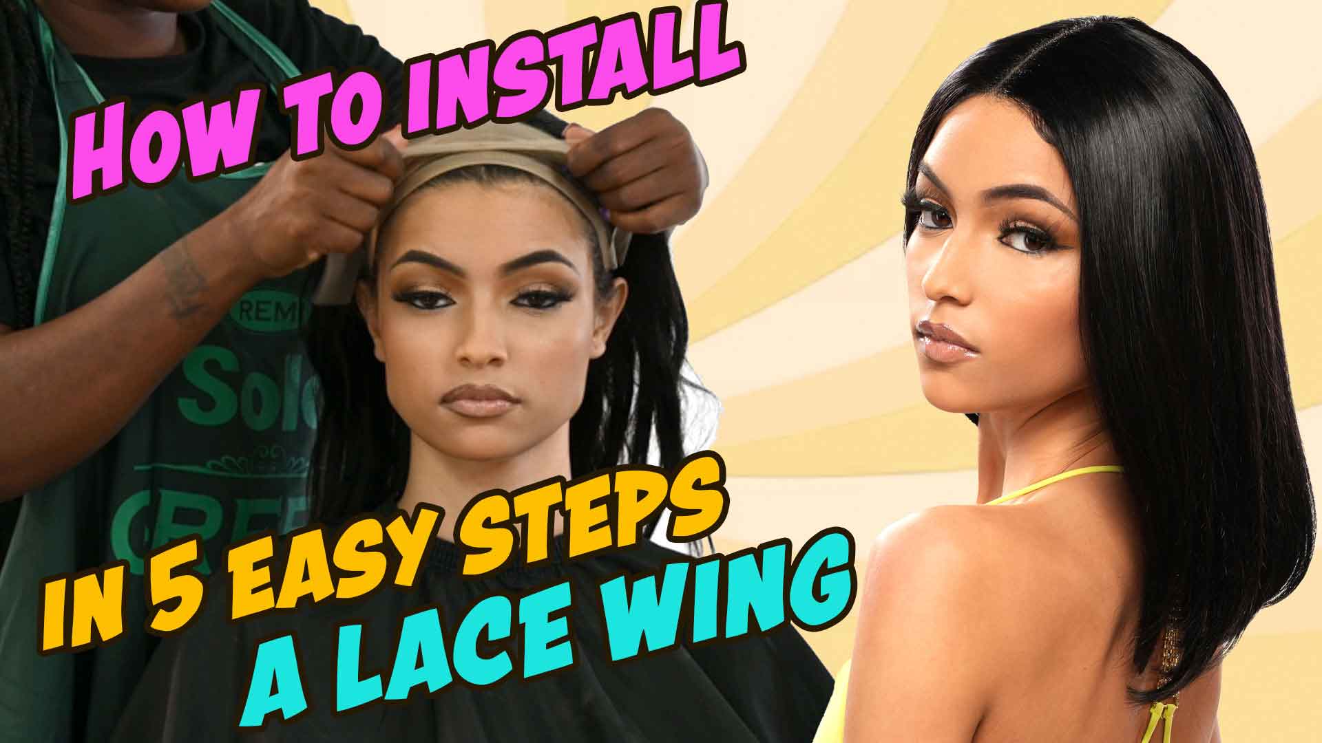 how to install a glueless lace wig