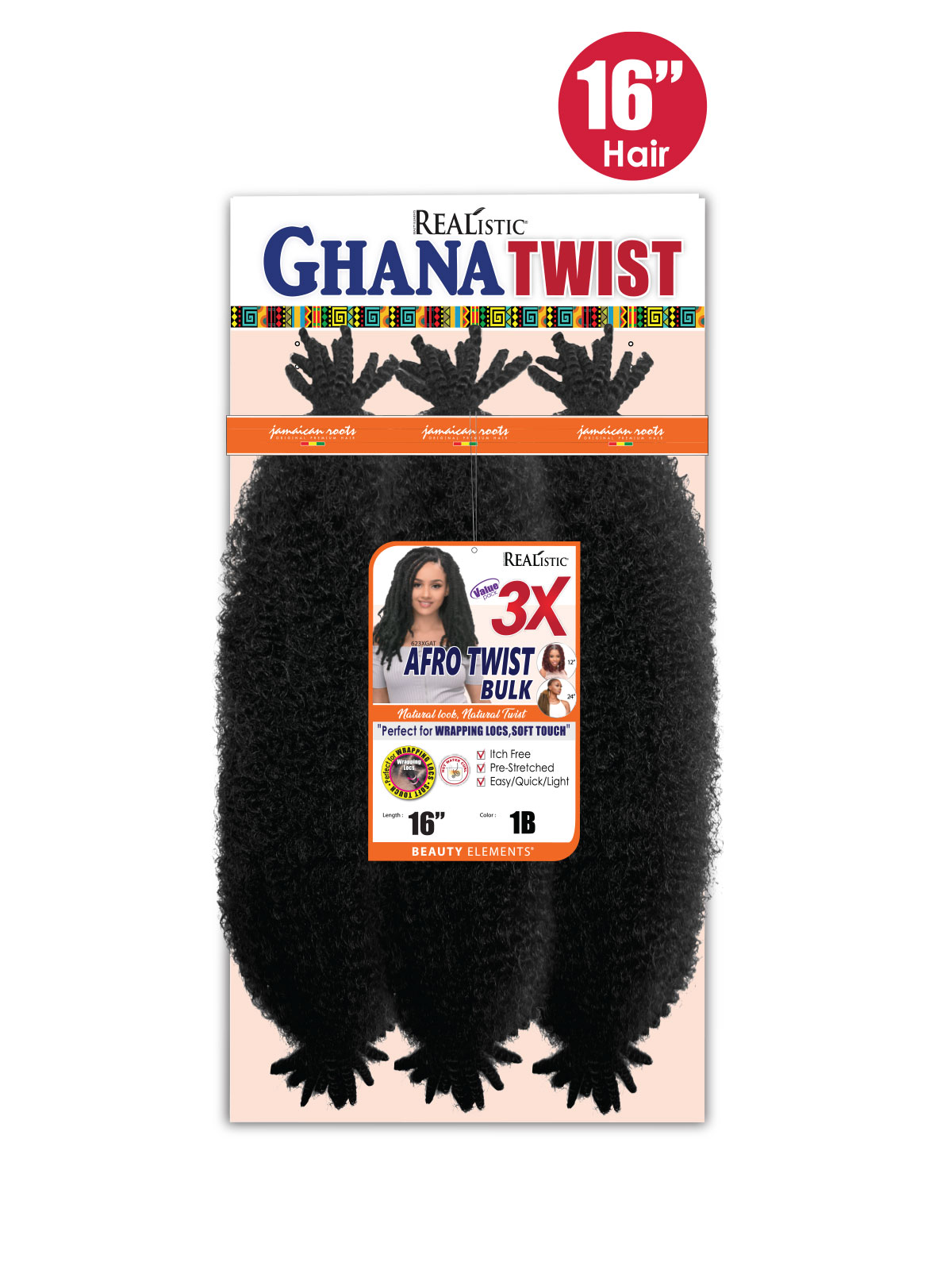 3X AFRO TWIST BULK 20" - Color: 1B
