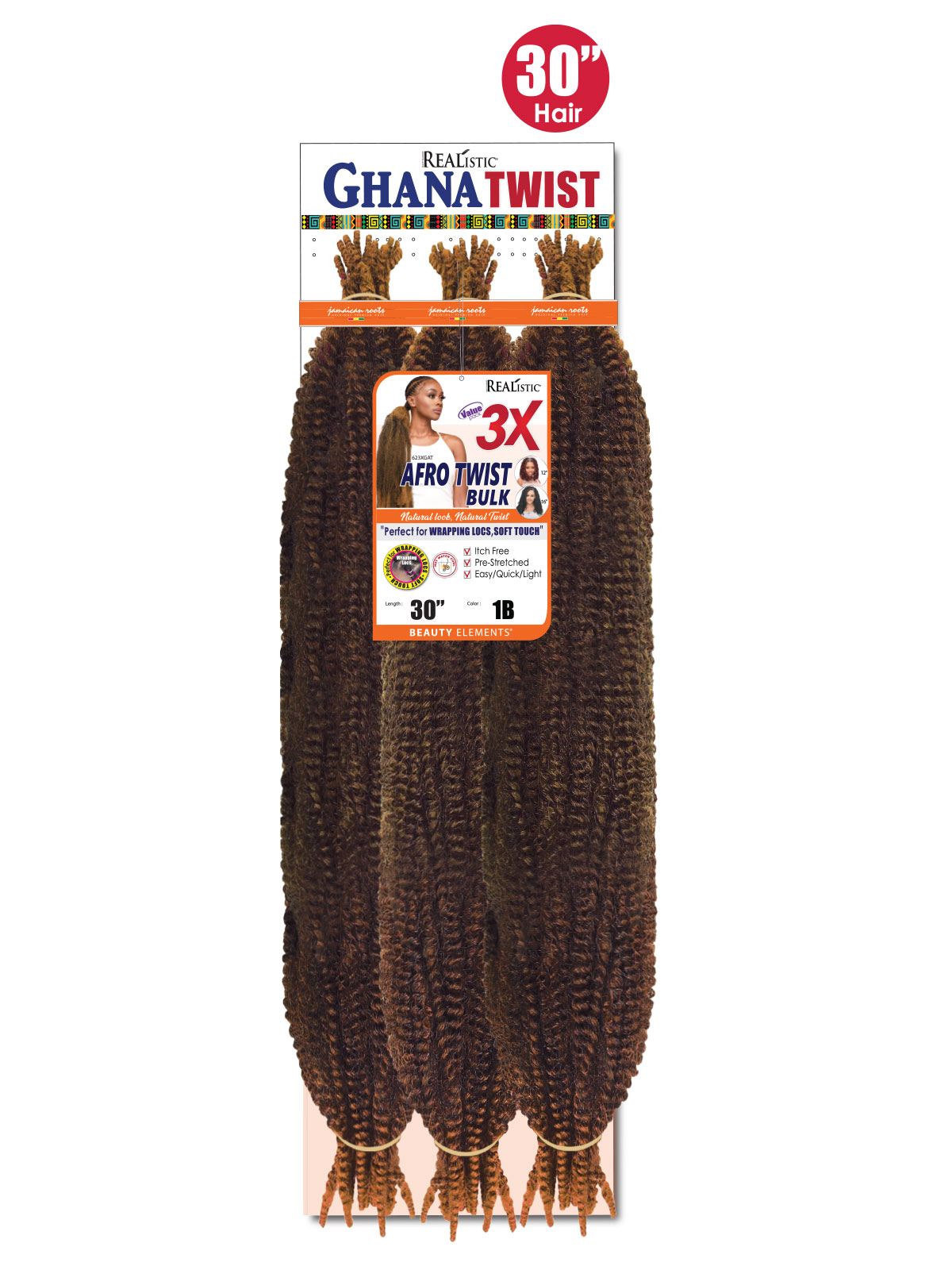 3X AFRO TWIST BULK 20" - Color: 1B