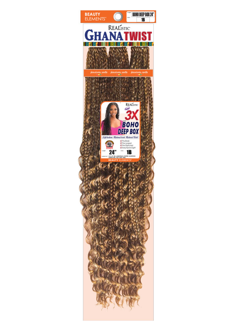 3X GHANA TWIST BOHO DEEP BOX - Pre-looped Crochet Braids