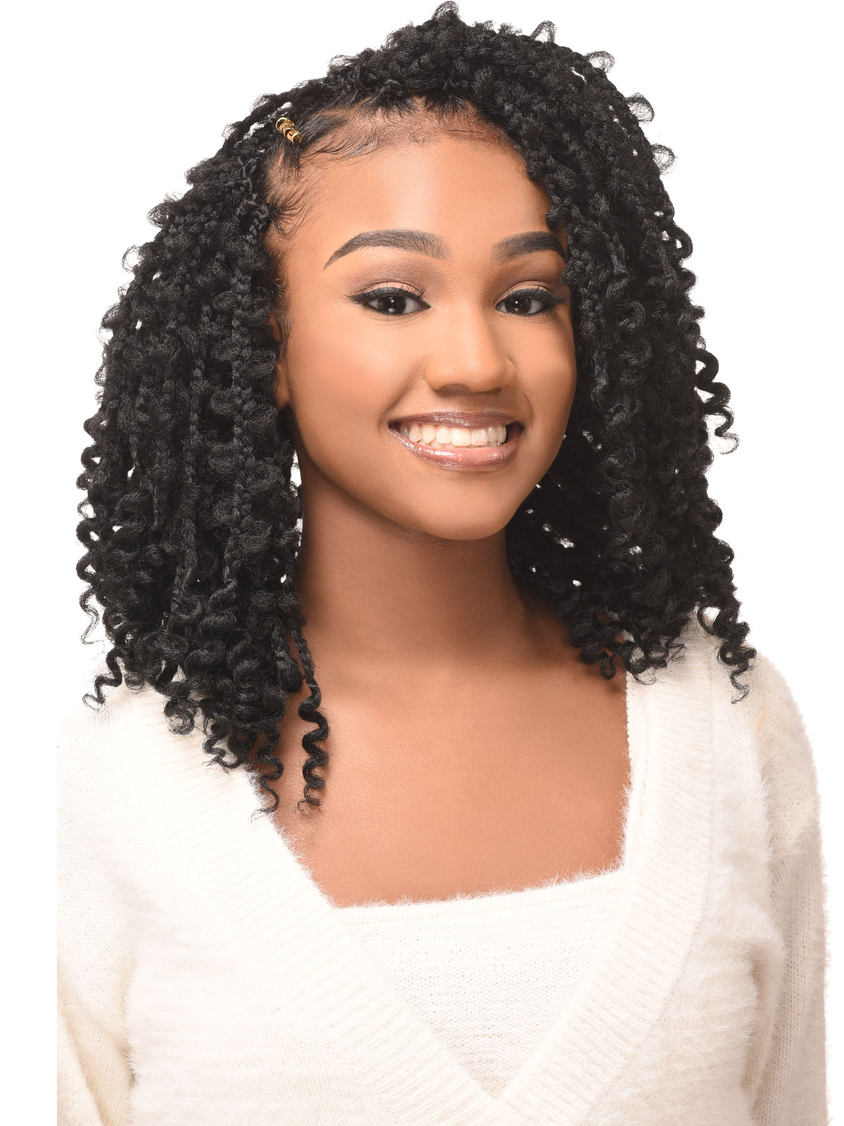REALISTIC GHANA KIDS BUTTERFLY CURLY ENDS 10"