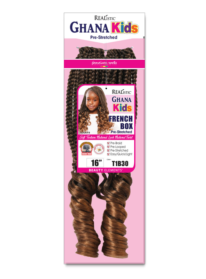 REALISTIC GHANA KIDS FRENCH BOX 16" - Crochet Braids
