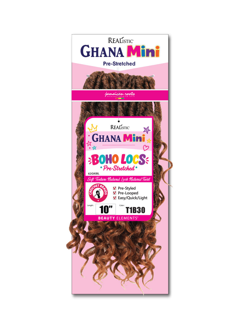 REALISTIC GHANA MINI BOHO LOCS 10"