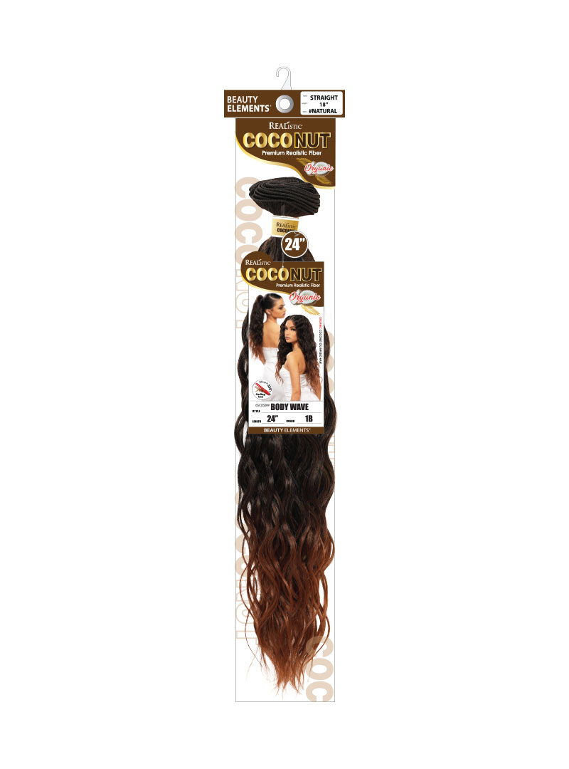 Realistic Coconut - Body Wave 24" - color: 1B - Single wefted weaving hair bundle - Organic Coconut Oil Infused Weaving Hair