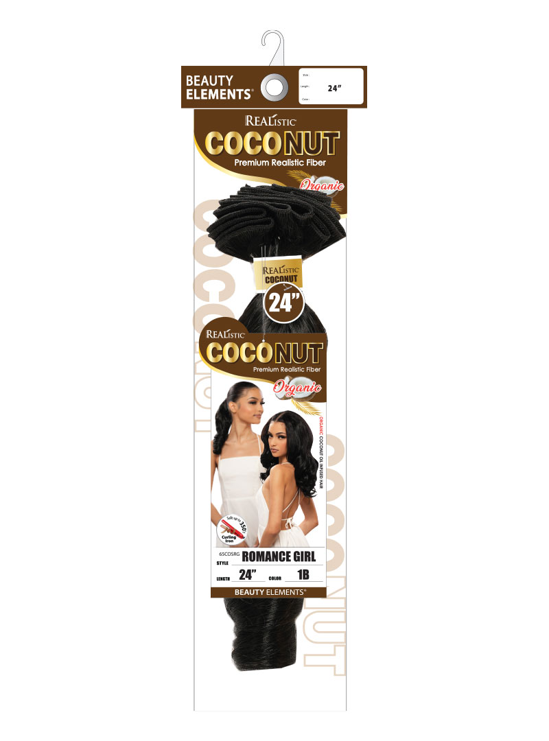 Realistic Coconut - Romance Girl 24" - color: 1B - Single wefted weaving hair bundle - Organic Coconut Oil Infused Weaving Hair