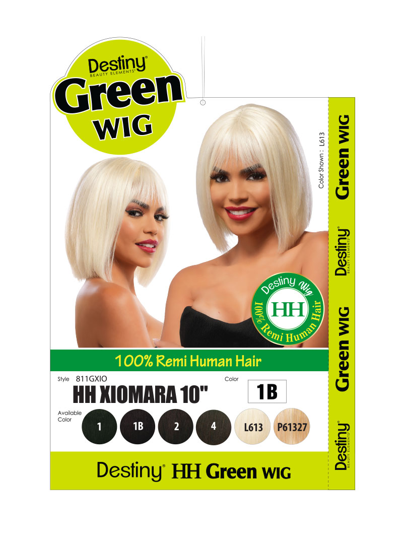Destiny Green Wig HH XIOMARA 10" - Bob with Bangs