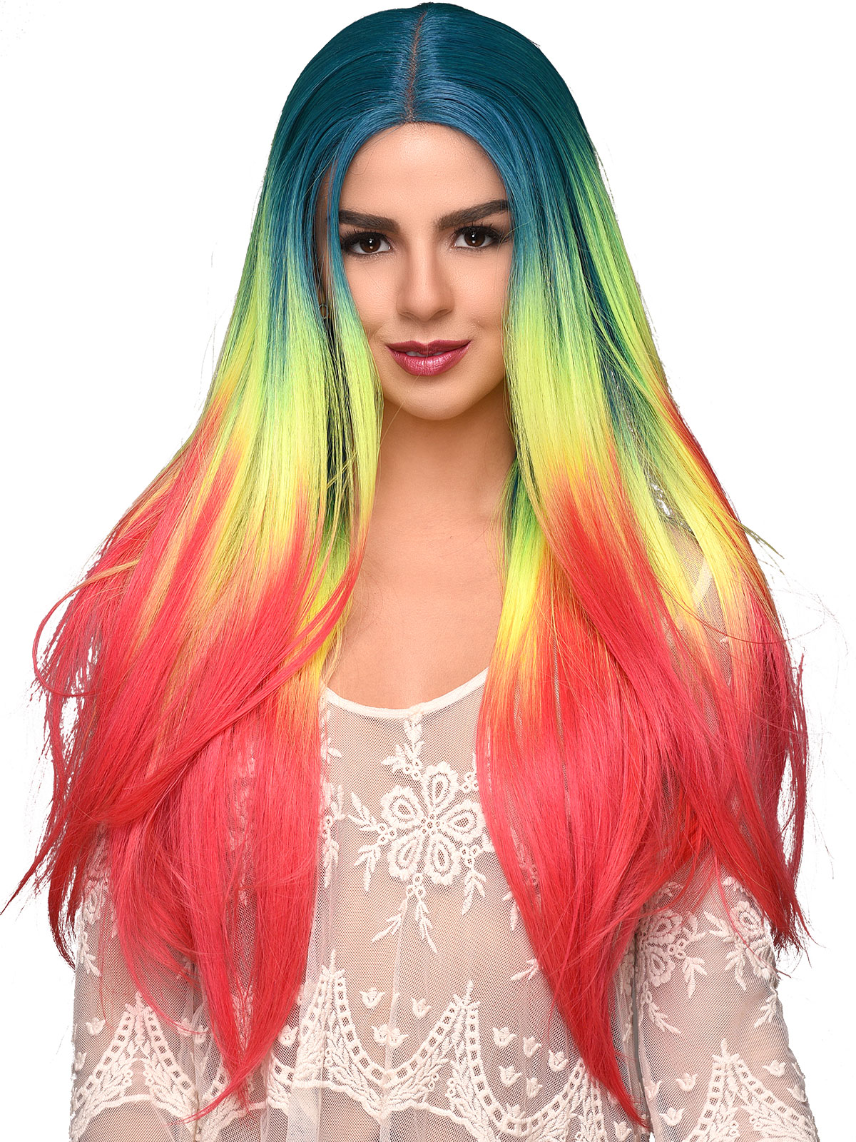 DESTINY GREEN LACE WIG CELEBRITY 28" (HI HEAT, LACE PART)