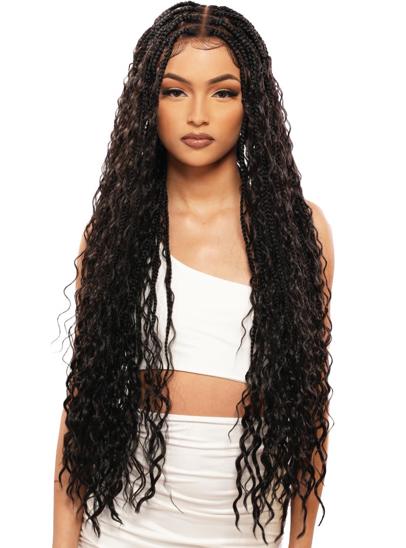 DESTINY GREEN FULL LACE GLUELESS WIG BOHO BOX 34"
