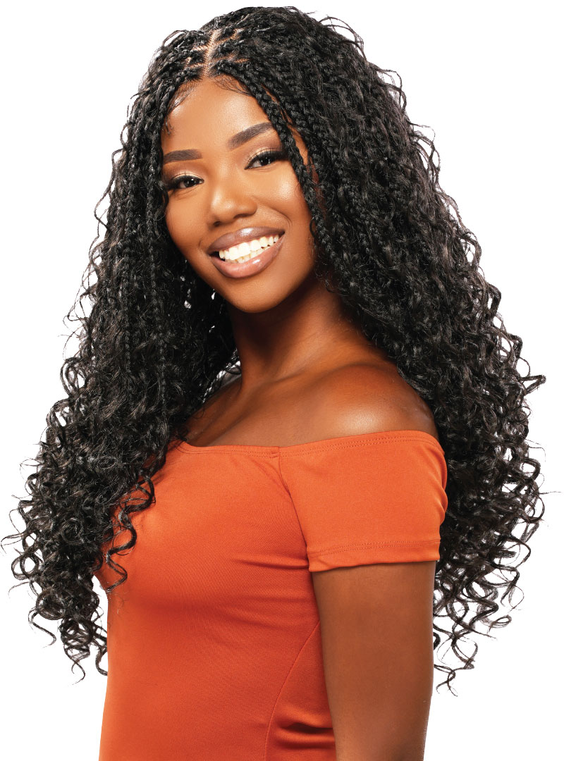 Destiny Green LACE GLUELESS Wig - Knotless BOHO DEEP BOX 24" (4"x4" HD LACE)