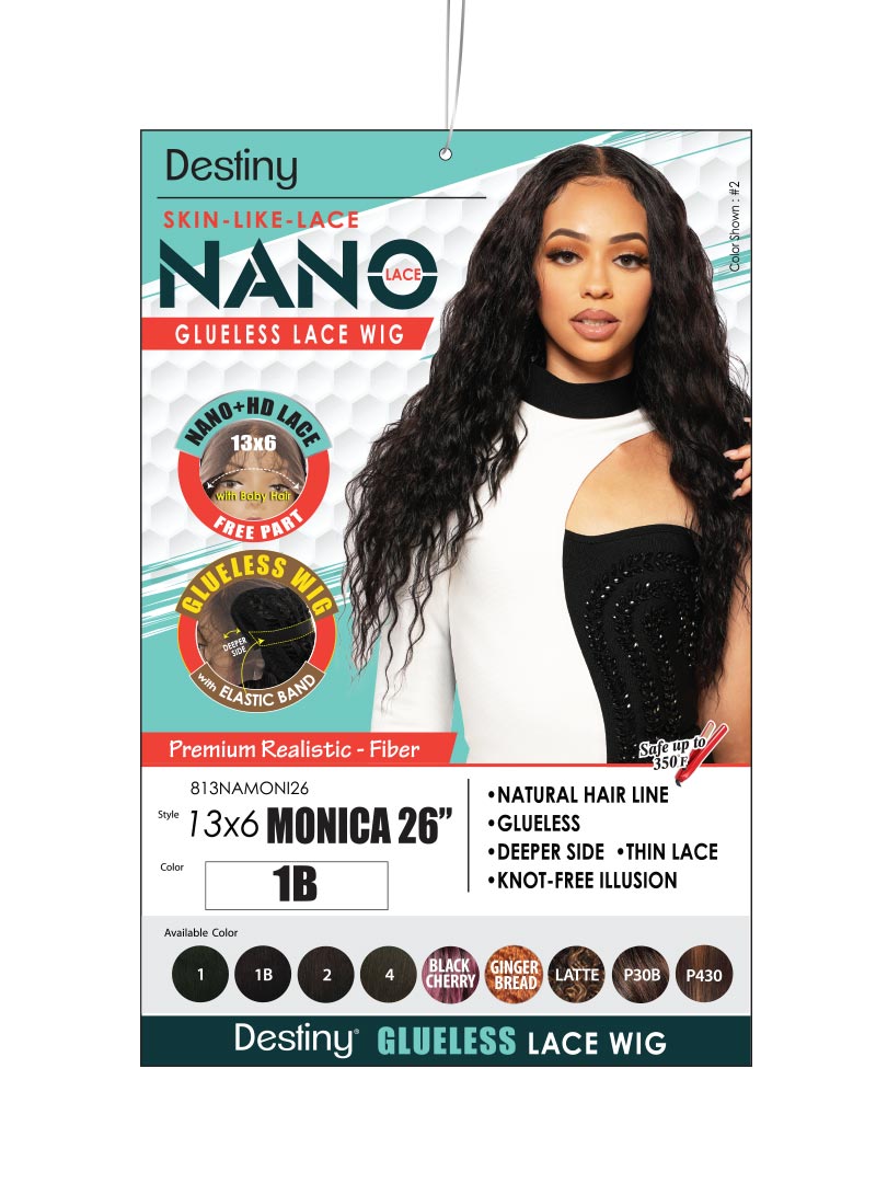 DESTINY NANO LACE GLUELESS WIG MONICA (13X6 FREEPART, HI HEAT)