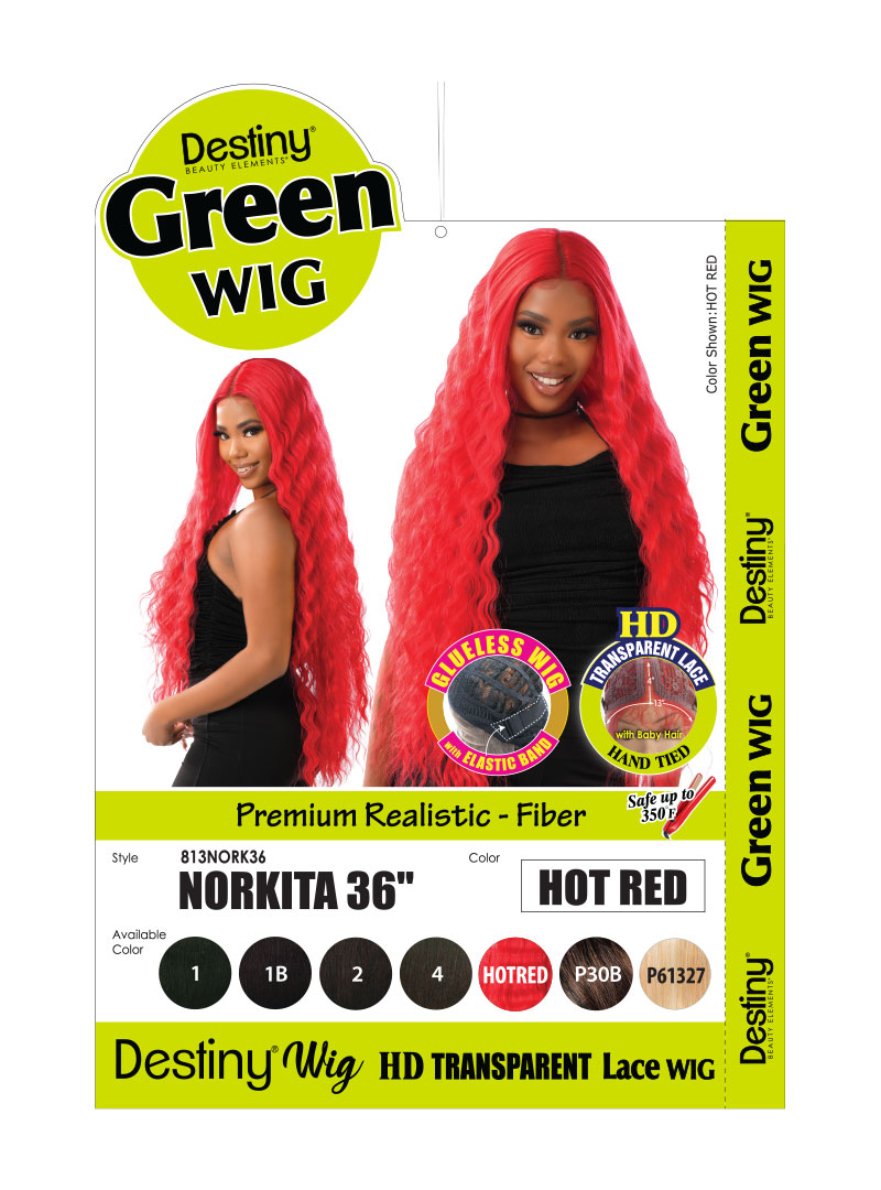 DESTINY GREEN LACE WIG NORKITA (GLUELESS, HD LACE PART, HI HEAT)
