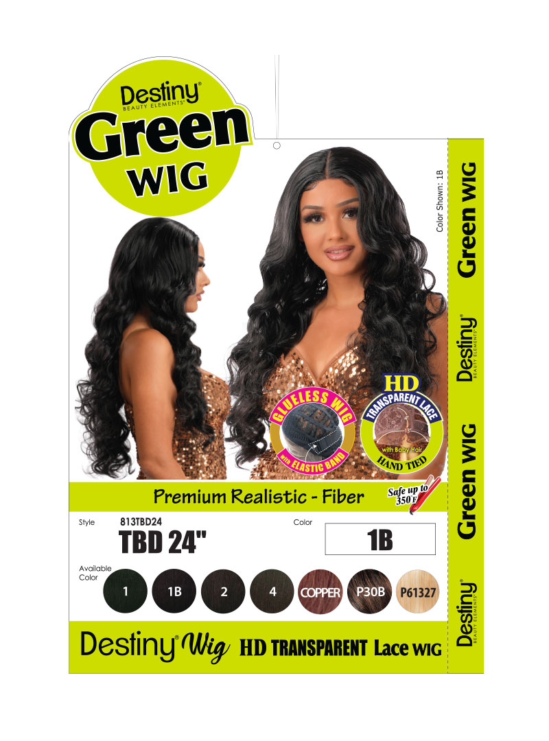 DESTINY GREEN LACE WIG TBD (GLUELESS, HD LACE PART, HI HEAT)
