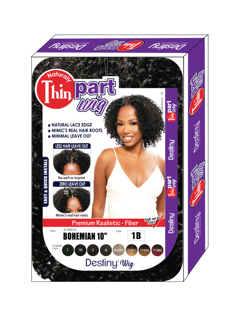 DESTINY THIN PART WIG BOHEMIAN 10"