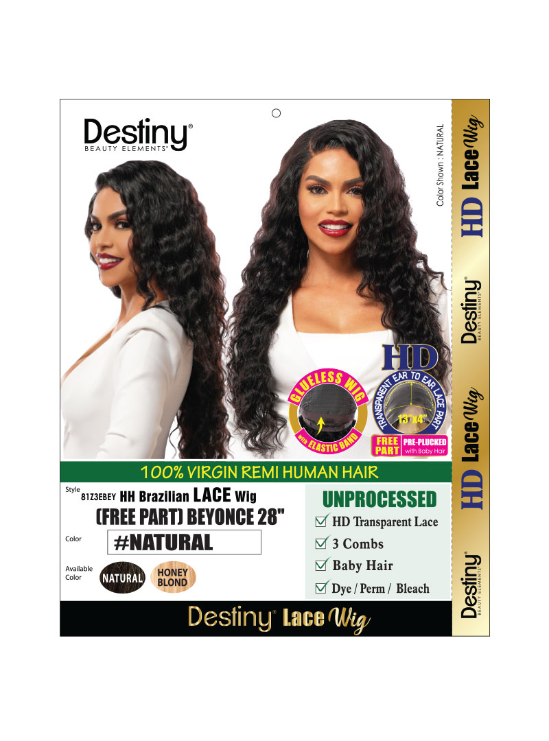 DESTINY Human Hair BRAZILIAN LACE WIG (FREE PART 13X4HD LACE) BEYONCE 28"