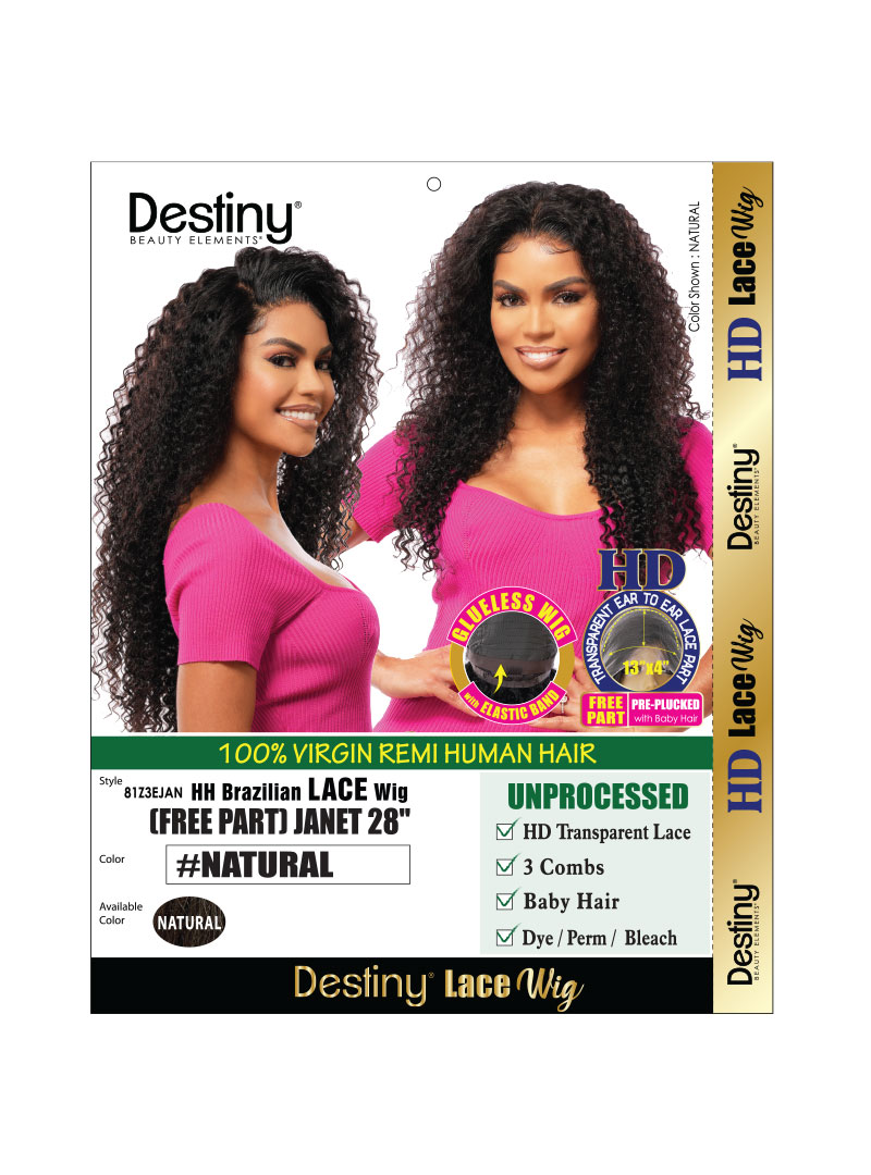 DESTINY Human Hair BRAZILIAN LACE WIG (FREE PART 13X4HD LACE) JANET 28"