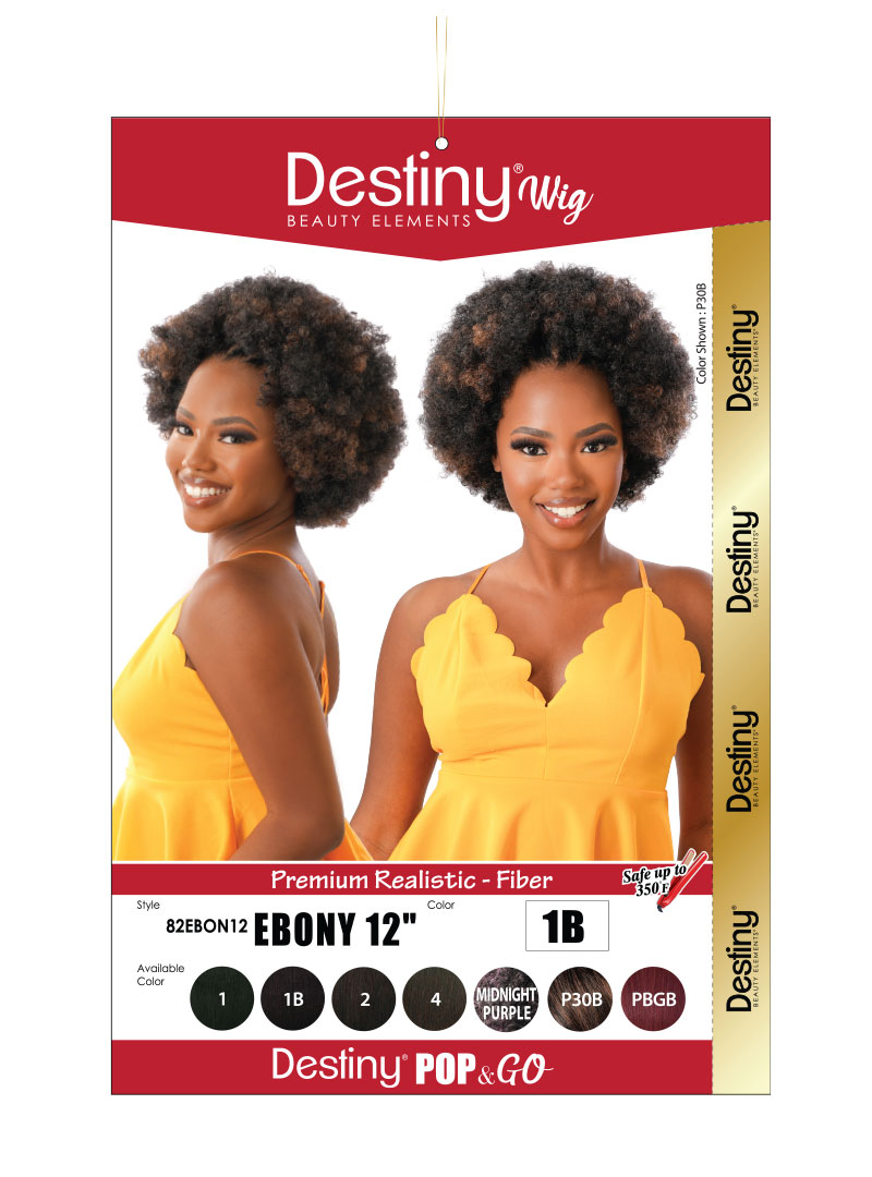 DESTINY Pop & Go - EBONY (HI HEAT) 12" - wig