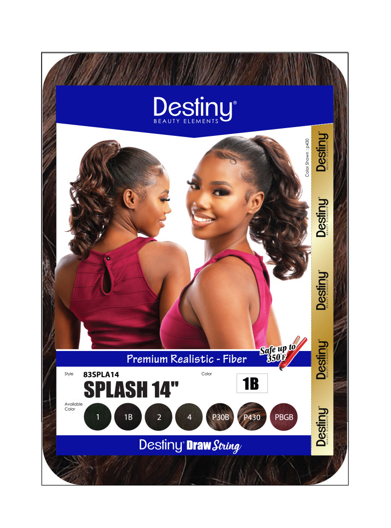 DESTINY DS SPLASH (HI HEAT) 14" - Drawstring Ponytail