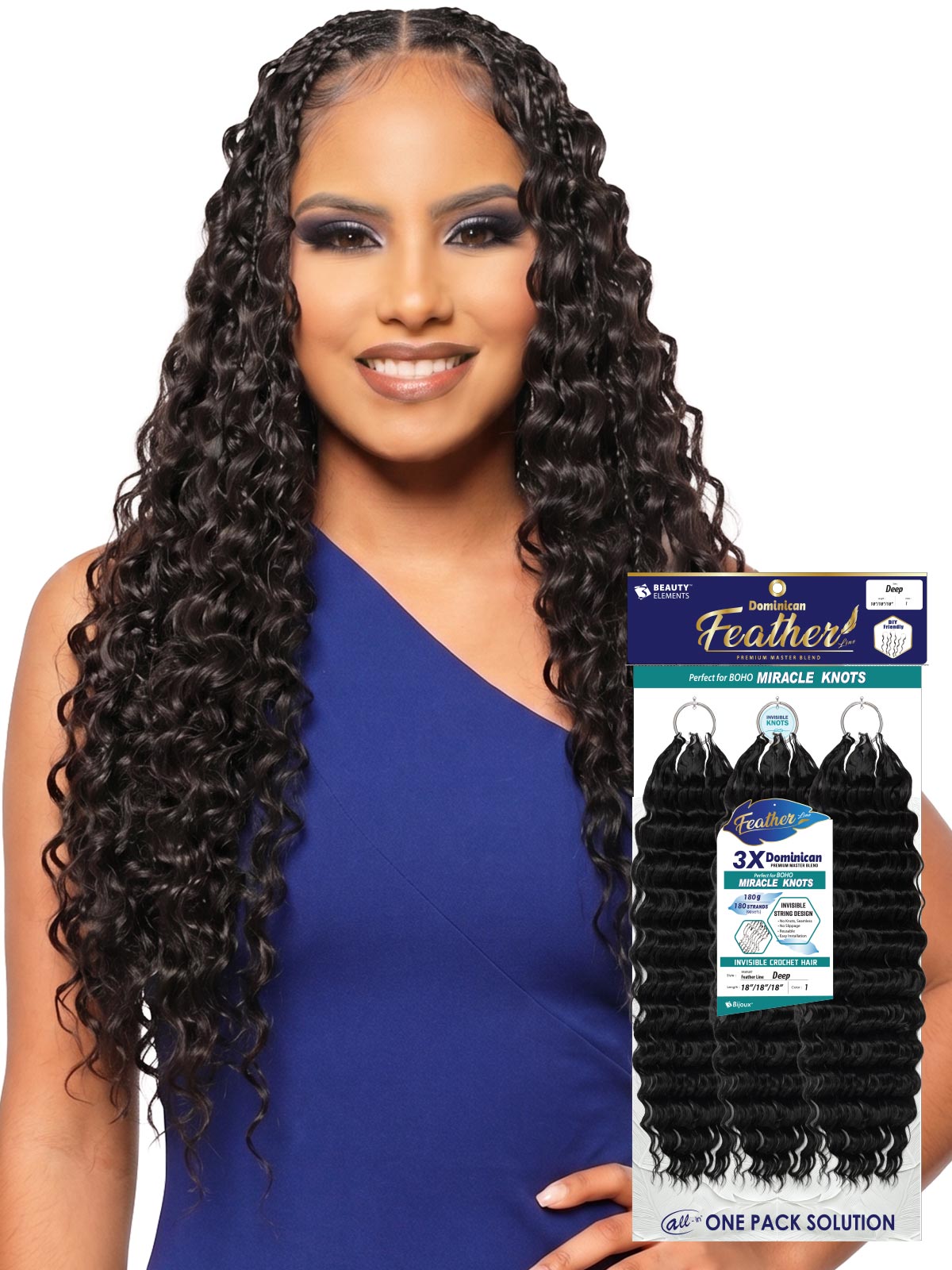 **Bijoux HH DOMINICAN Feather Line Deep 18"/18"/18"