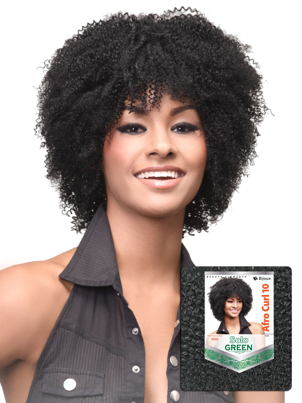 HH SOLO GREEN AFRO CURL 10"