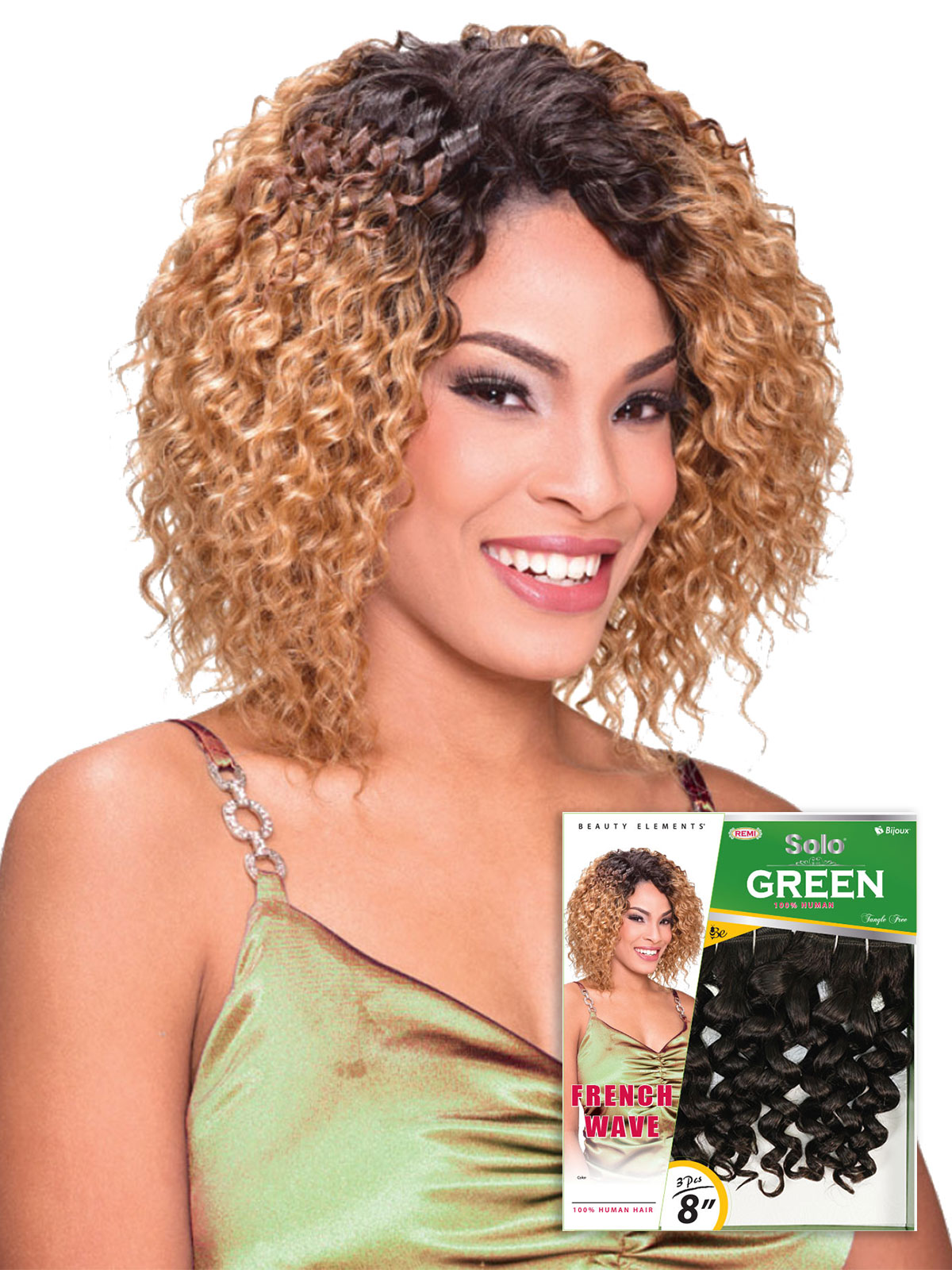 HH SOLO GREEN FRENCH WAVE 8"