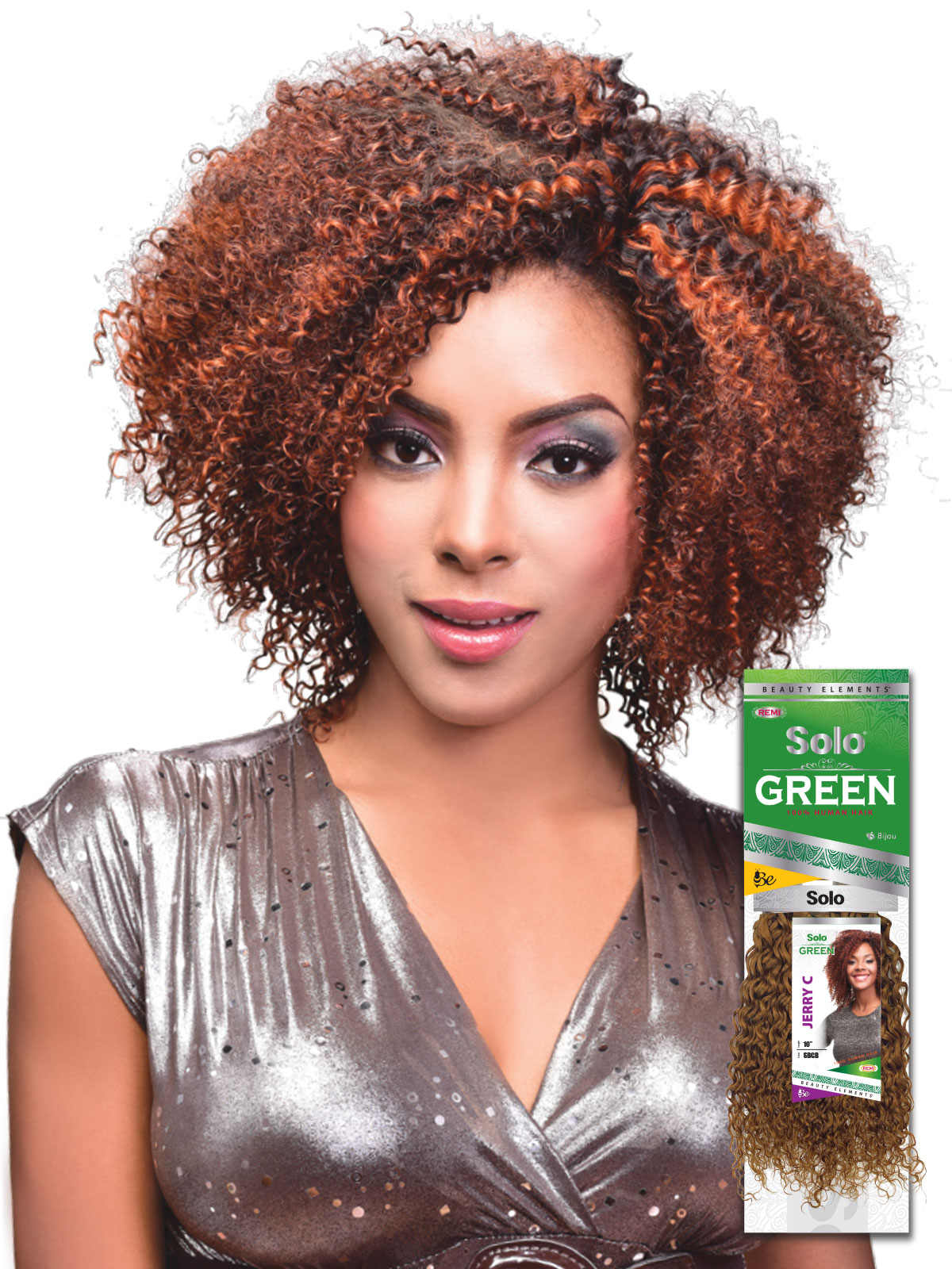 HH SOLO GREEN JERRY CURL 10" 12" 14" 16"18"
