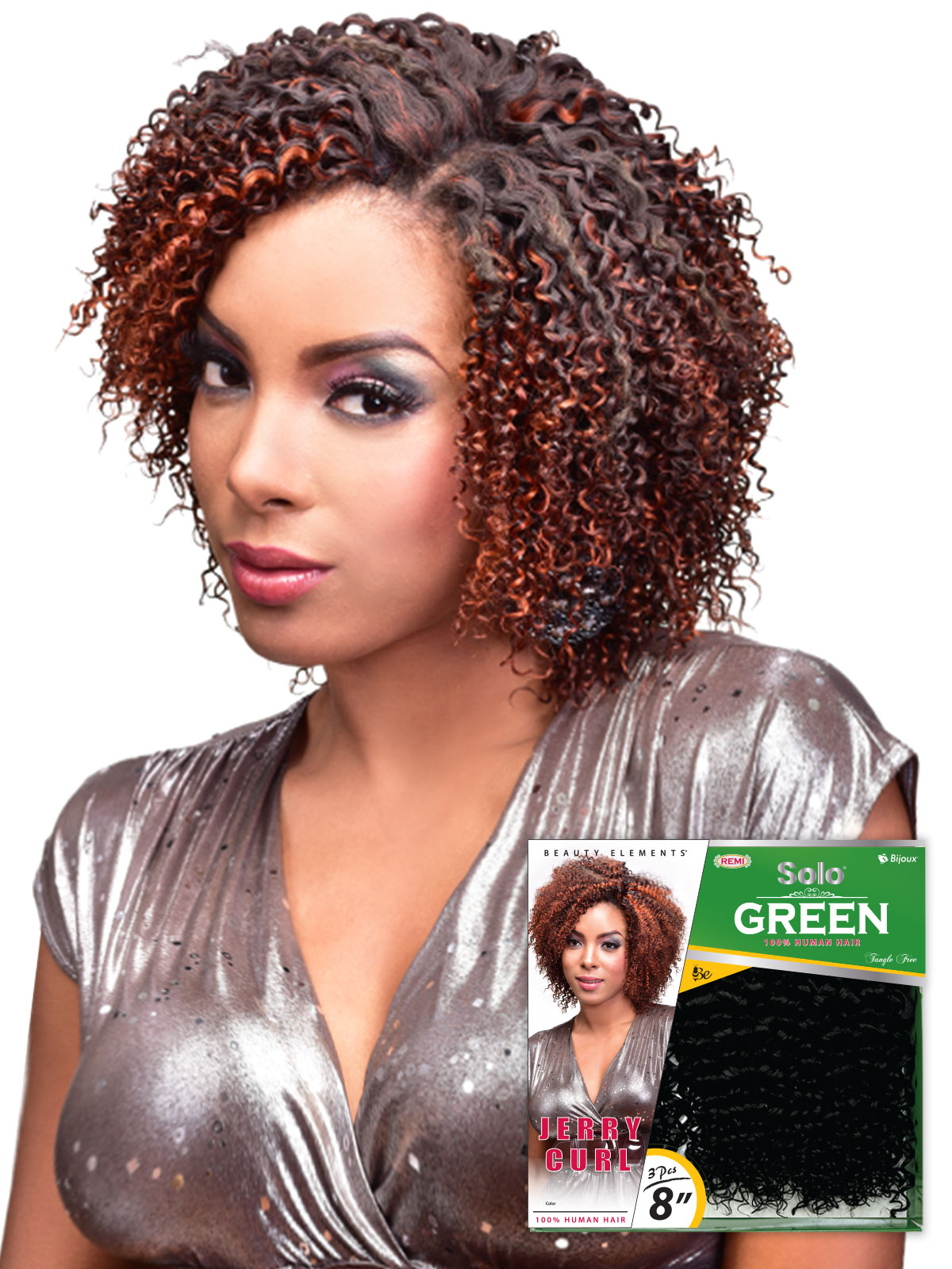 HH SOLO GREEN JERRY CURL 8"