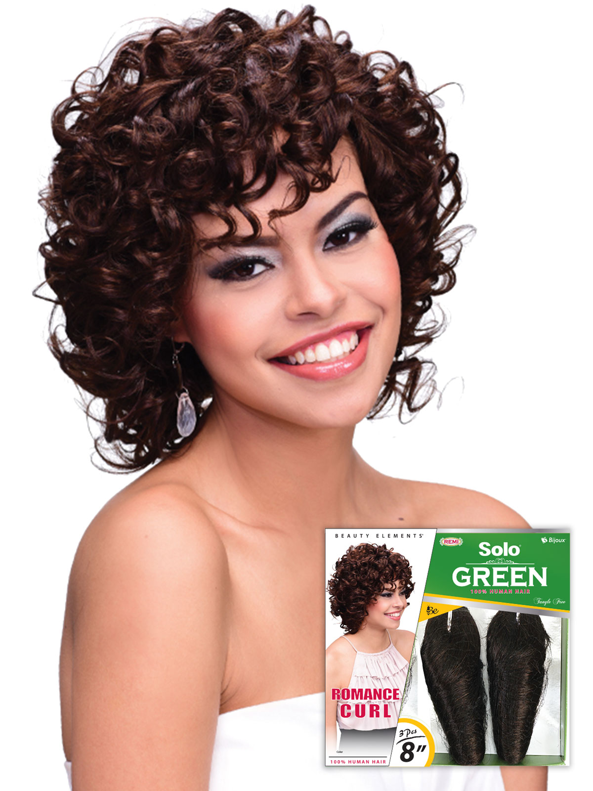 HH SOLO GREEN ROMANCE CURL 8"