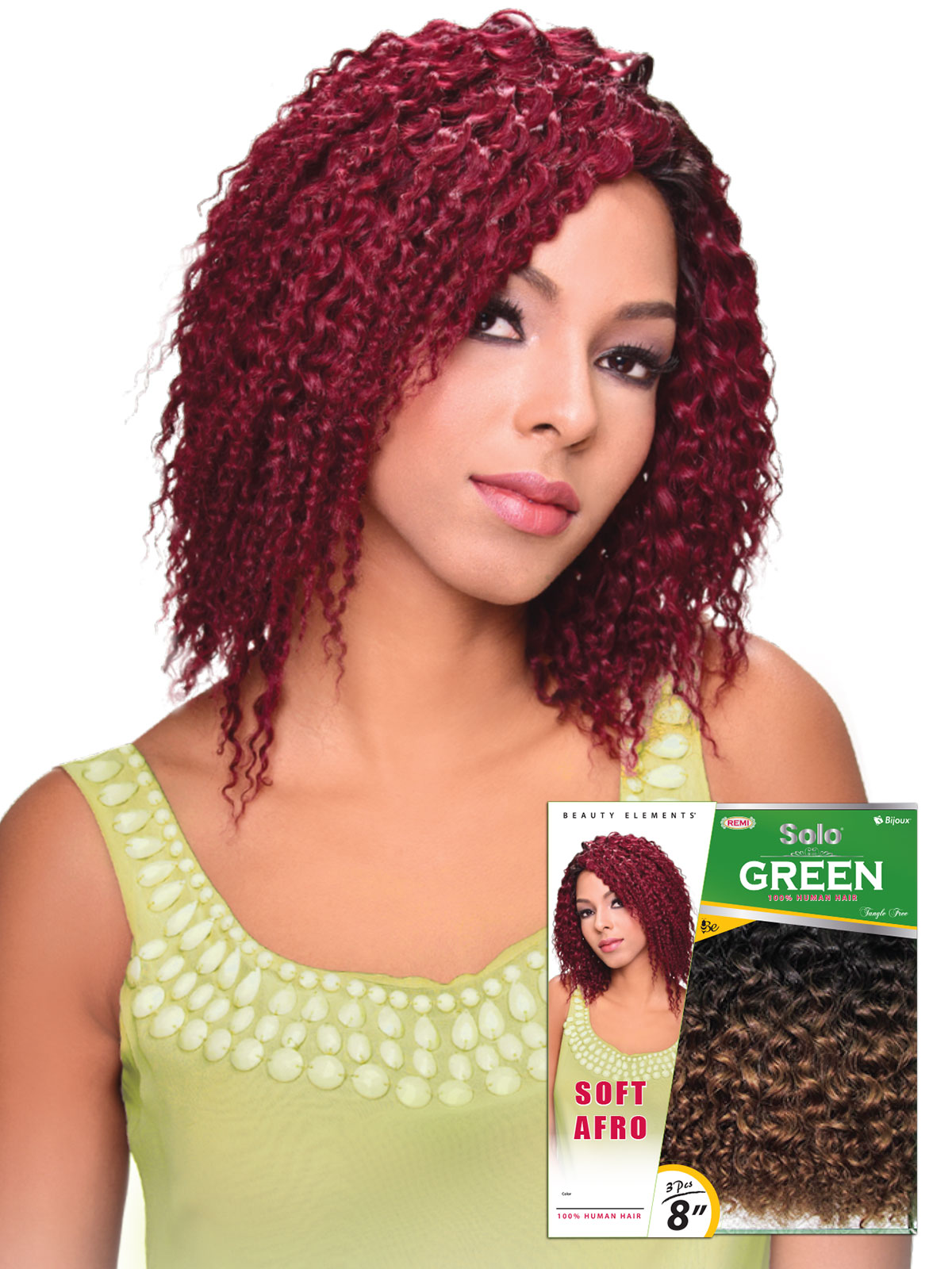 HH SOLO GREEN SOFT AFRO 8"