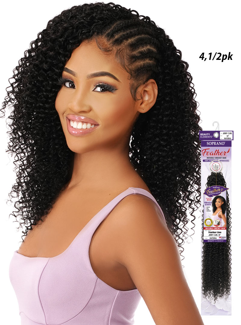 *SOPRANO VIRGIN REMI Feather Line JERRY CURL (100 strands)