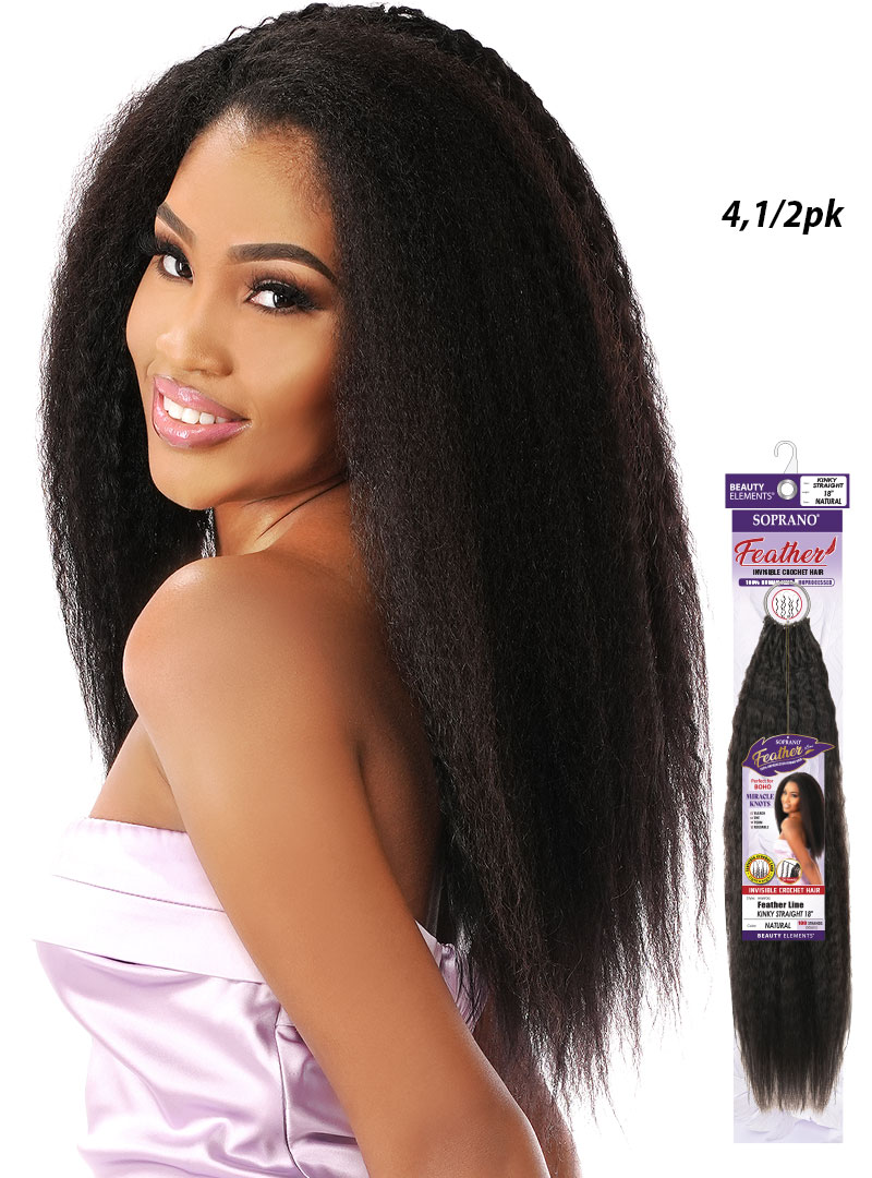 *SOPRANO VIRGIN REMI Feather Line KINKY STRAIGHT (100 strands)
