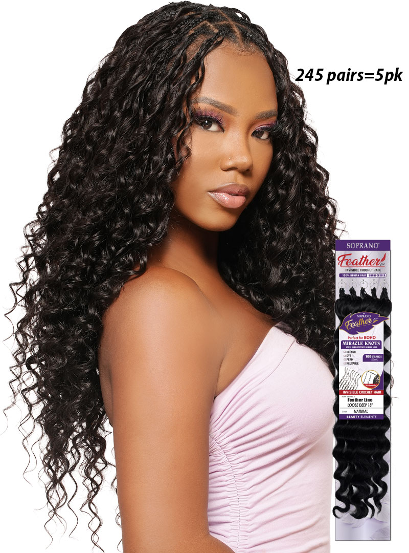 **SOPRANO VIRGIN REMI Feather Line LOOSE DEEP (100 strands)