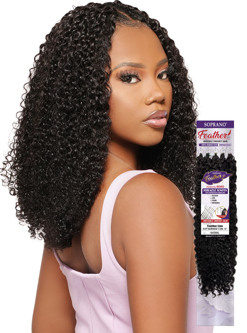 **SOPRANO VIRGIN REMI Feather Line SOFT BURMESE CURL (60 strands)