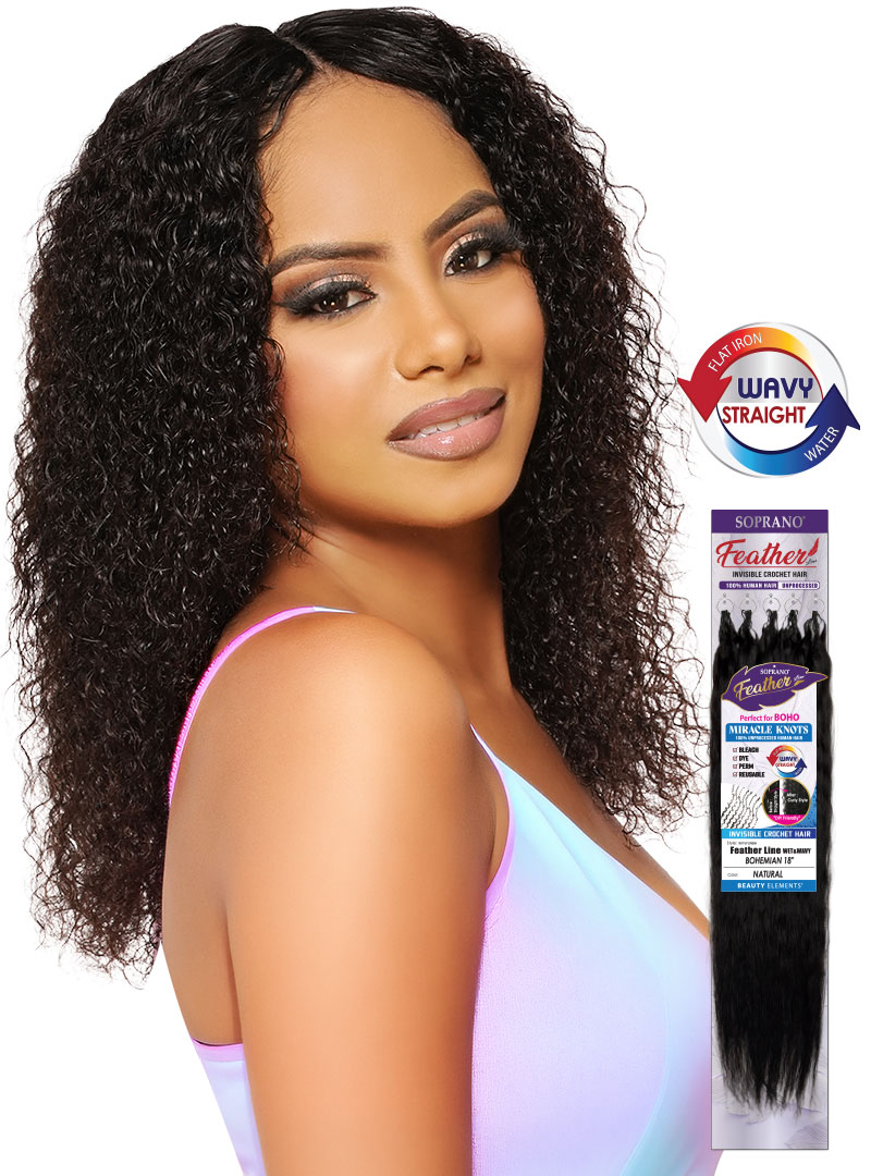 **SOPRANO VIRGIN REMI Feather Line WET&WAVY BOHEMIAN 18"