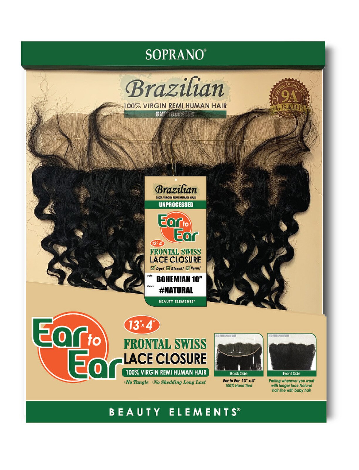 SOPRANO HH VIRGIN REMI 13X4 HD Ear to Ear FULL LACE CLOSURE "BOHEMIAN"