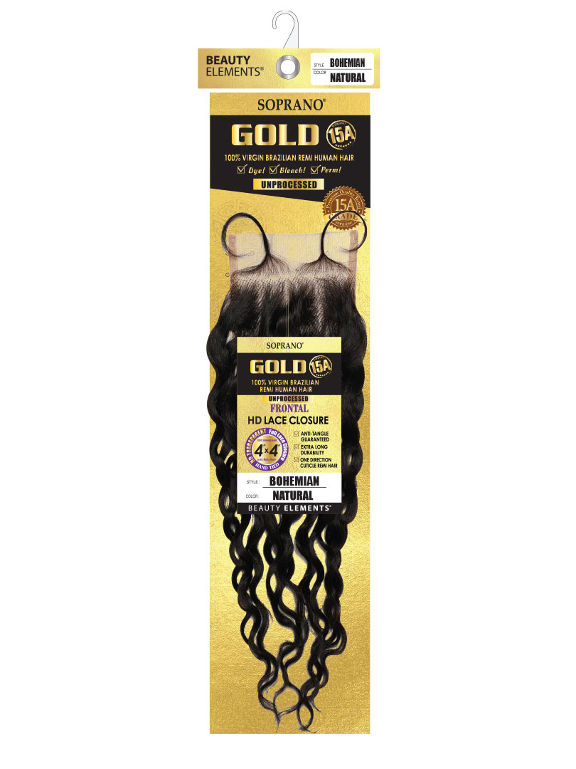 SOPRANO HH GOLD 15A Brazilian REMI 4X4 FULL LACE CLOSURE BOHEMIAN