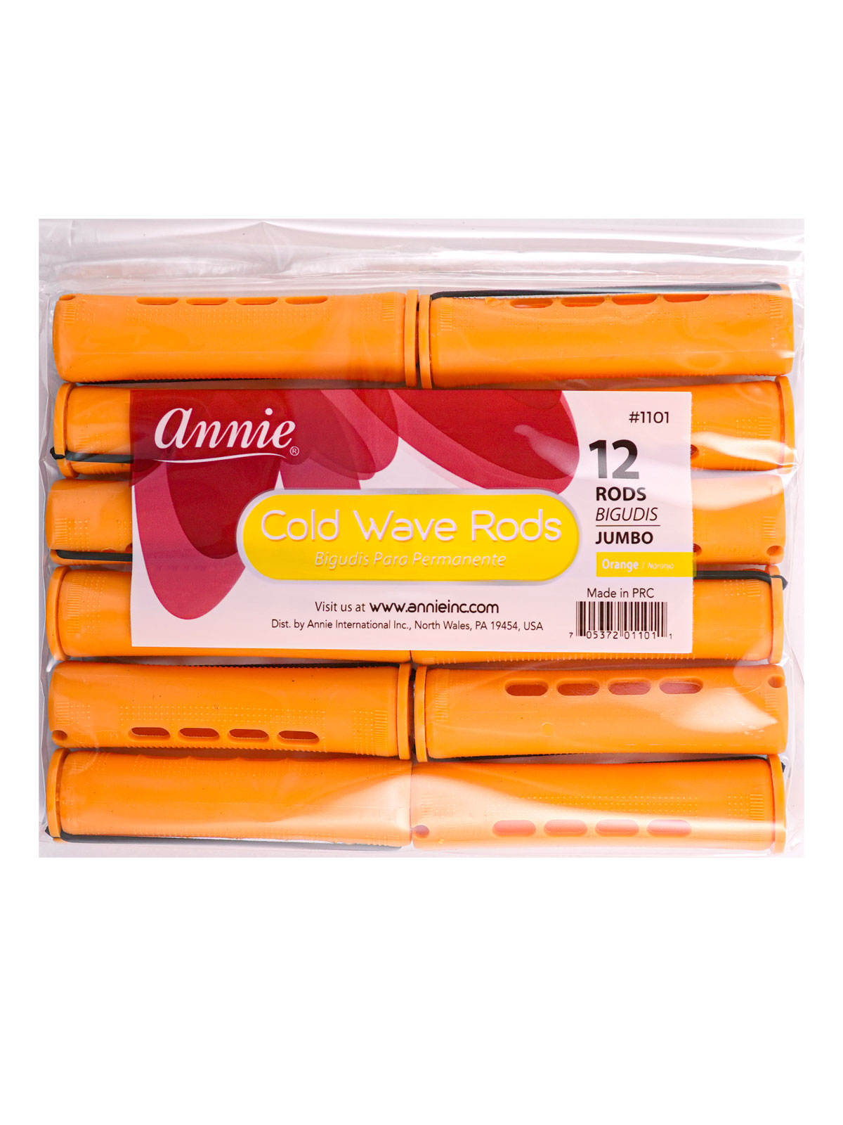 ANNIE #1101 COLD WAVE ROD (TANGERINE/JUMBO) - 12PCS/PK
