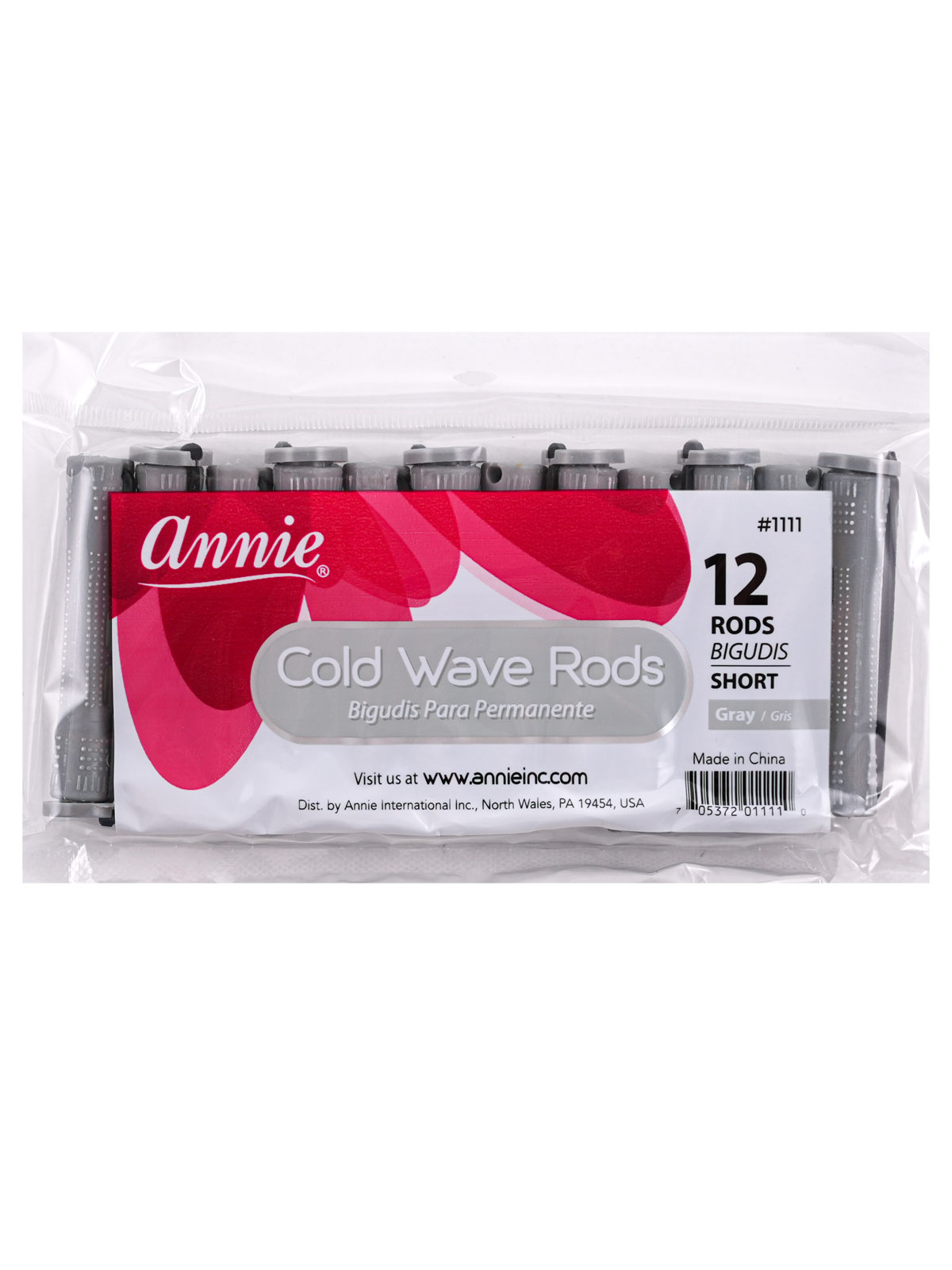 ANNIE #1111 COLD WAVE ROD (GREY/SHORT) - 12PCS/PK
