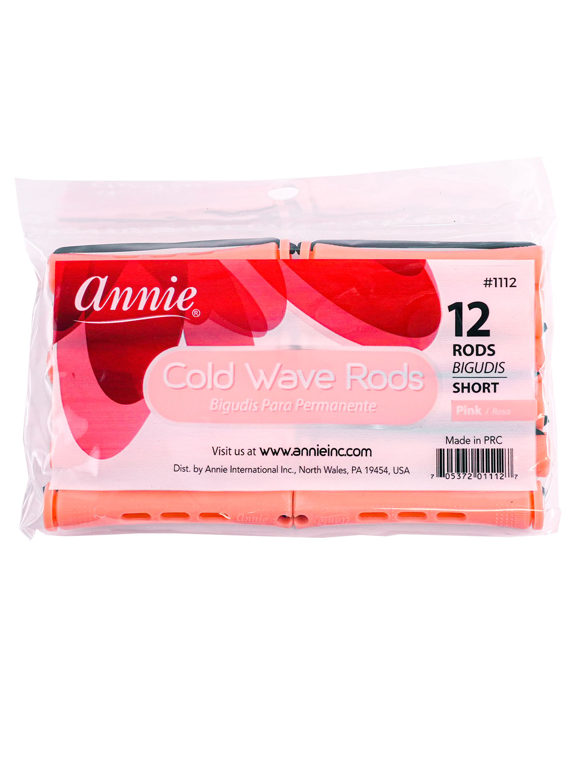 ANNIE #1112 COLD WAVE ROD PINK (SHORT) - 12PCS/PK
