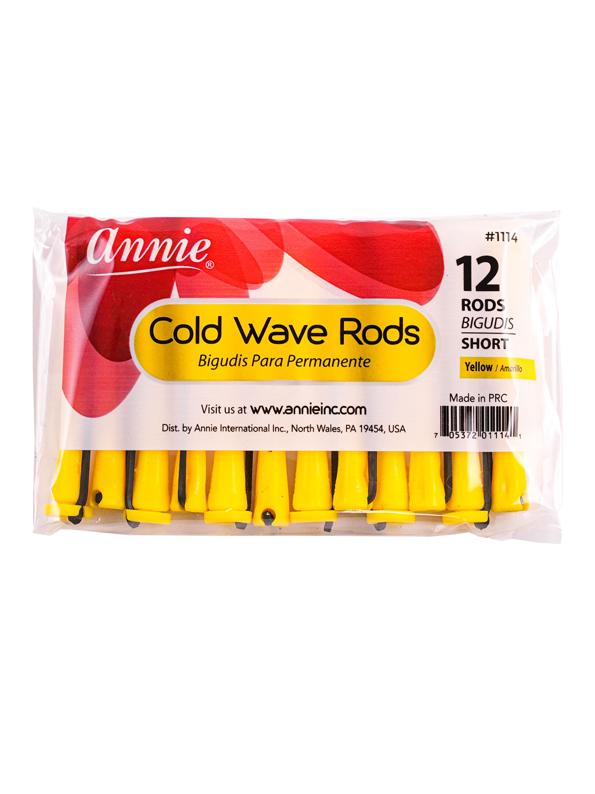ANNIE #1114 COLD WAVE ROD YELLOW (SHORT) - 12PCS/PK