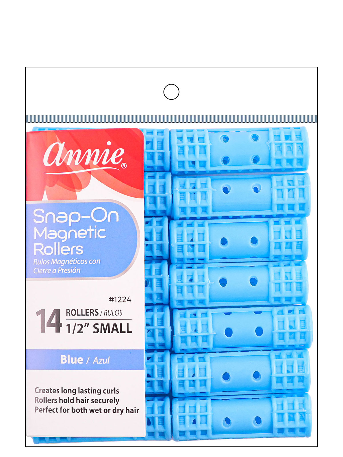 ANNIE #1224 SNAP-ON MAGNETIC ROLLERS (BLUE/SMALL) - 6PCS/PK