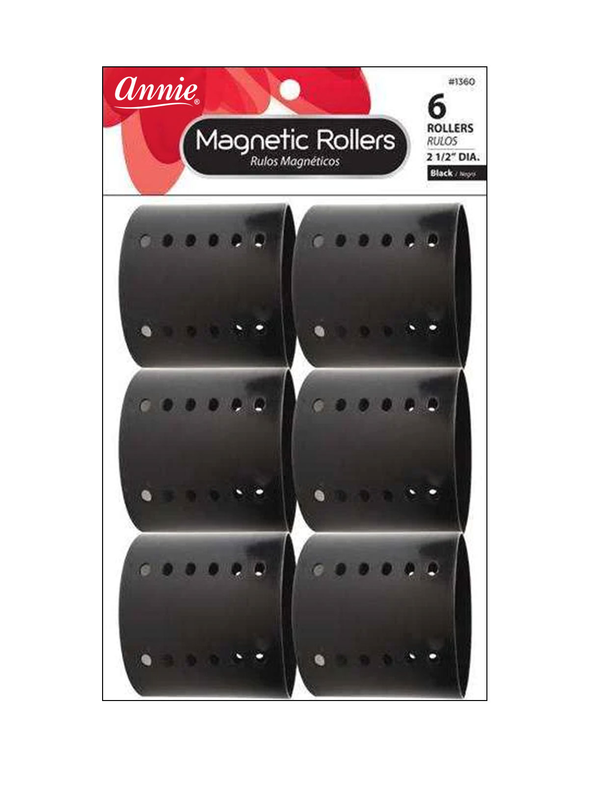 ANNIE #1360 MAGNETIC ROLLERS (BLACK) - 12BAG/BOX