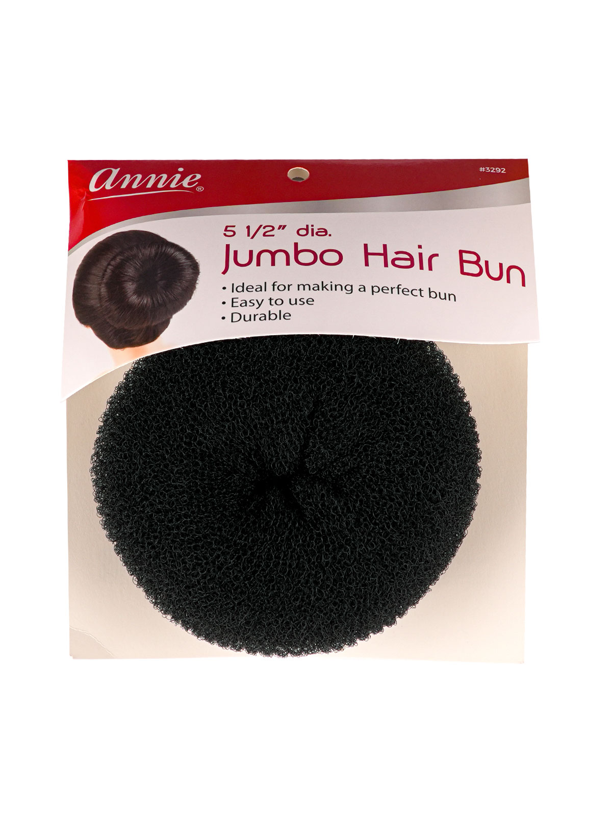 ANNIE #3292 JUMBO HAIR BUN (5.5"/BLACK/6 PCS) - PK