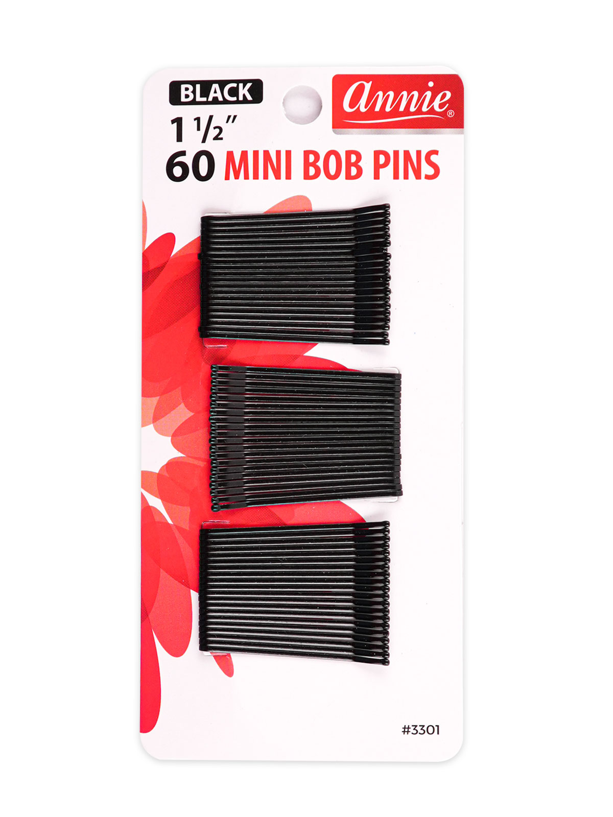 ANNIE #3301 MINI BOB PINS (60CT, 1 1/2") - DZ