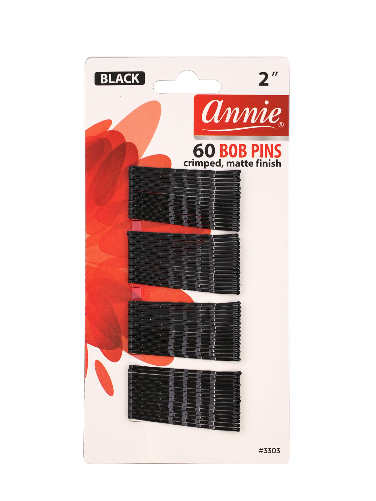 ANNIE #3303 BOB PINS (60CT, 2", MATTE BLACK) - DZ