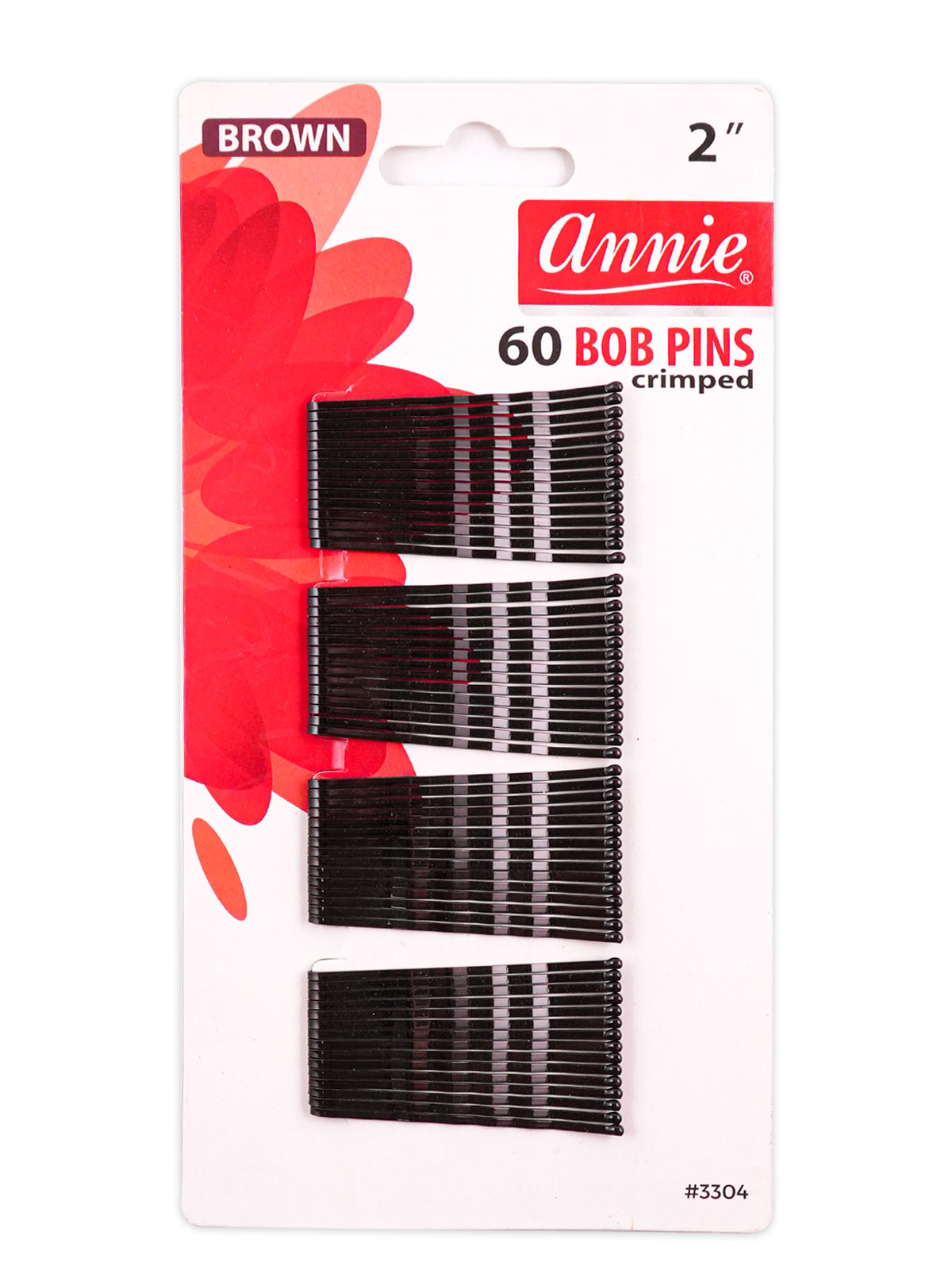 ANNIE #3304 BOB PINS (60CT, 2", BROWN) -DZ