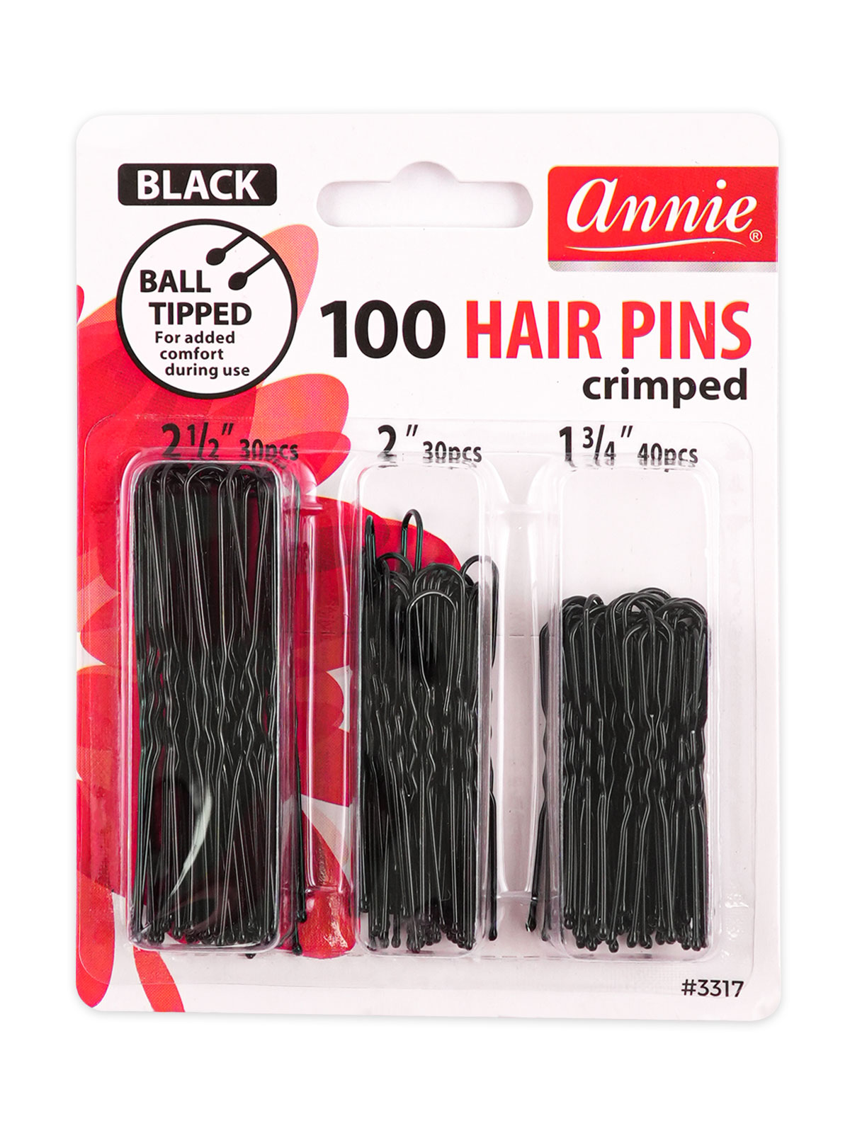 ANNIE #3317 HAIRPIN COMBO (30CT-2 1/2",30CT-2",40CT-1 3/4"-DZ