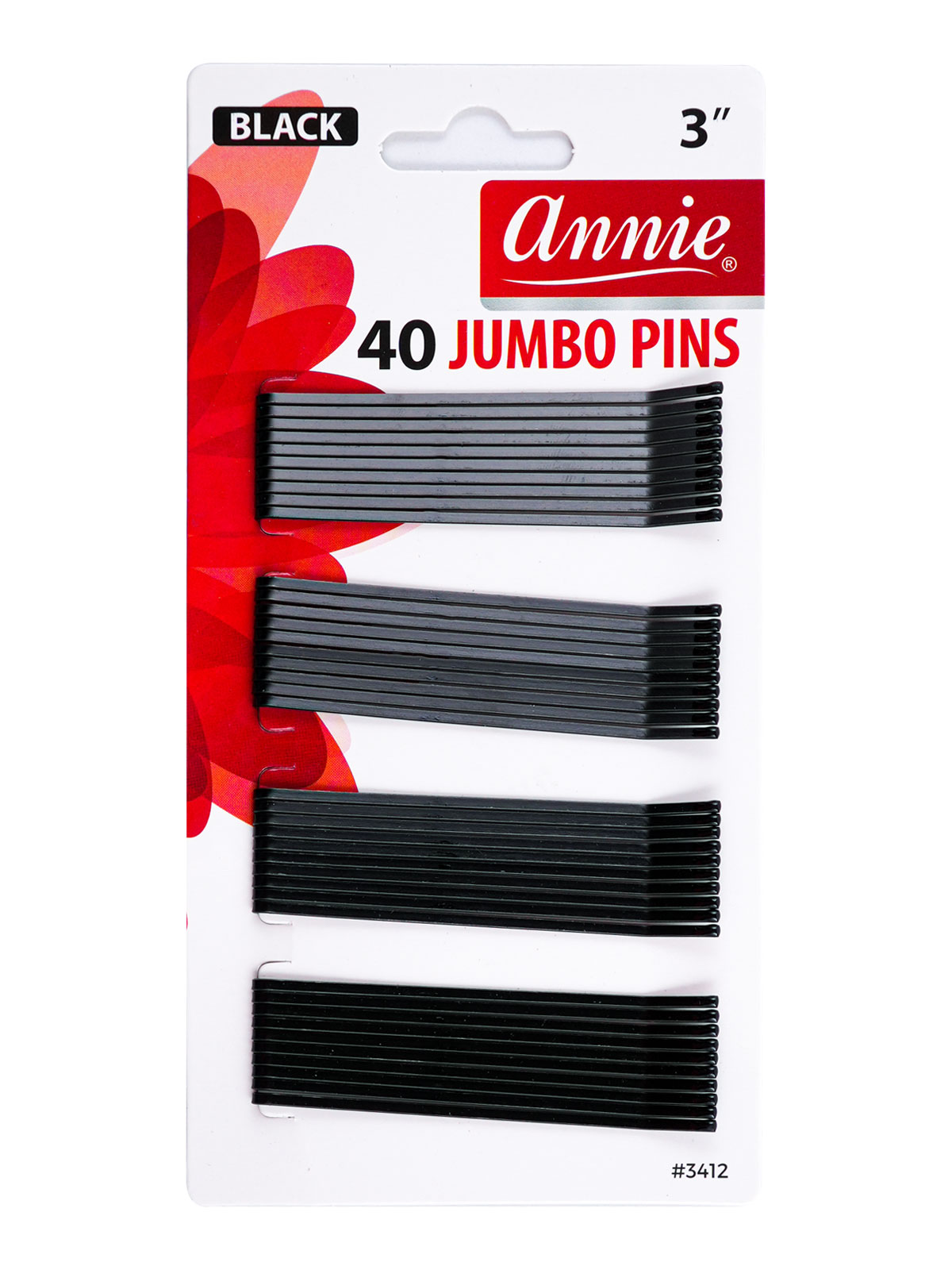 ANNIE #3412 JUMBO HAIR PIN (40CT, 3")- DZ