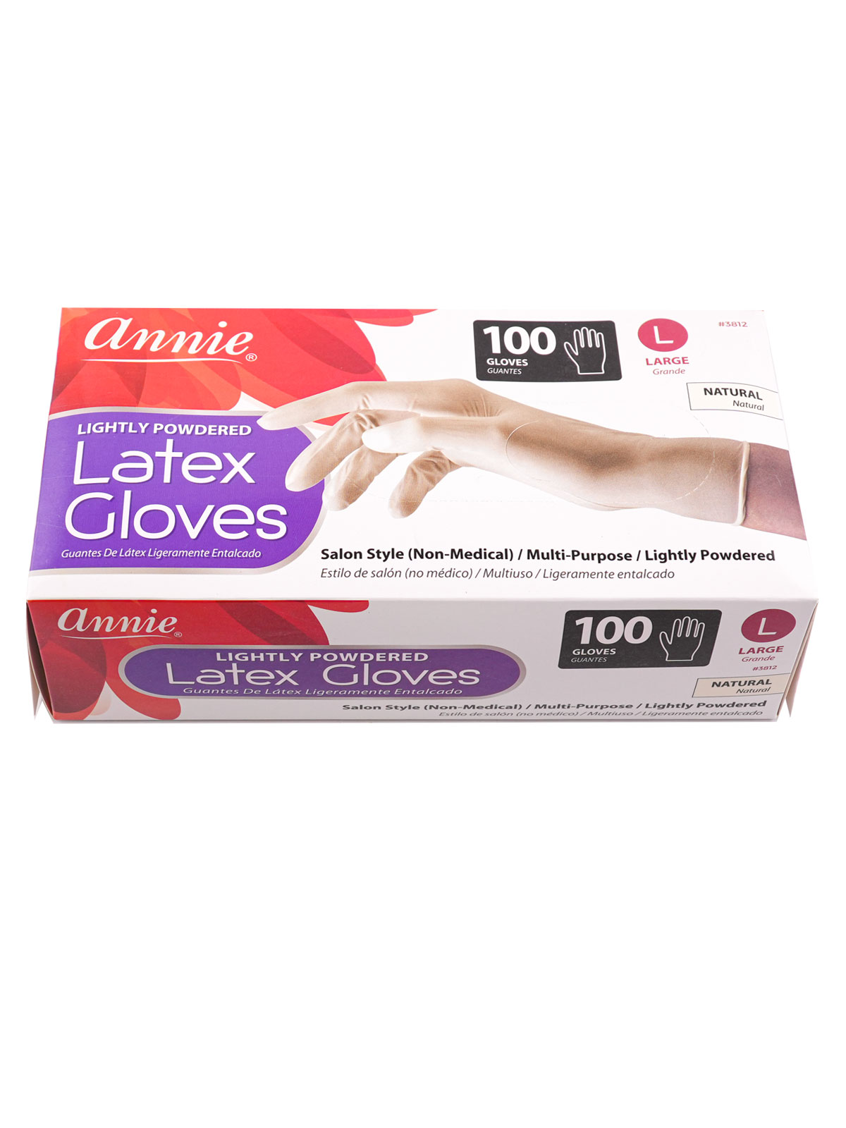ANNIE #3812 LATEX DISPOSABLE GLOVES (LARGE) - BOX