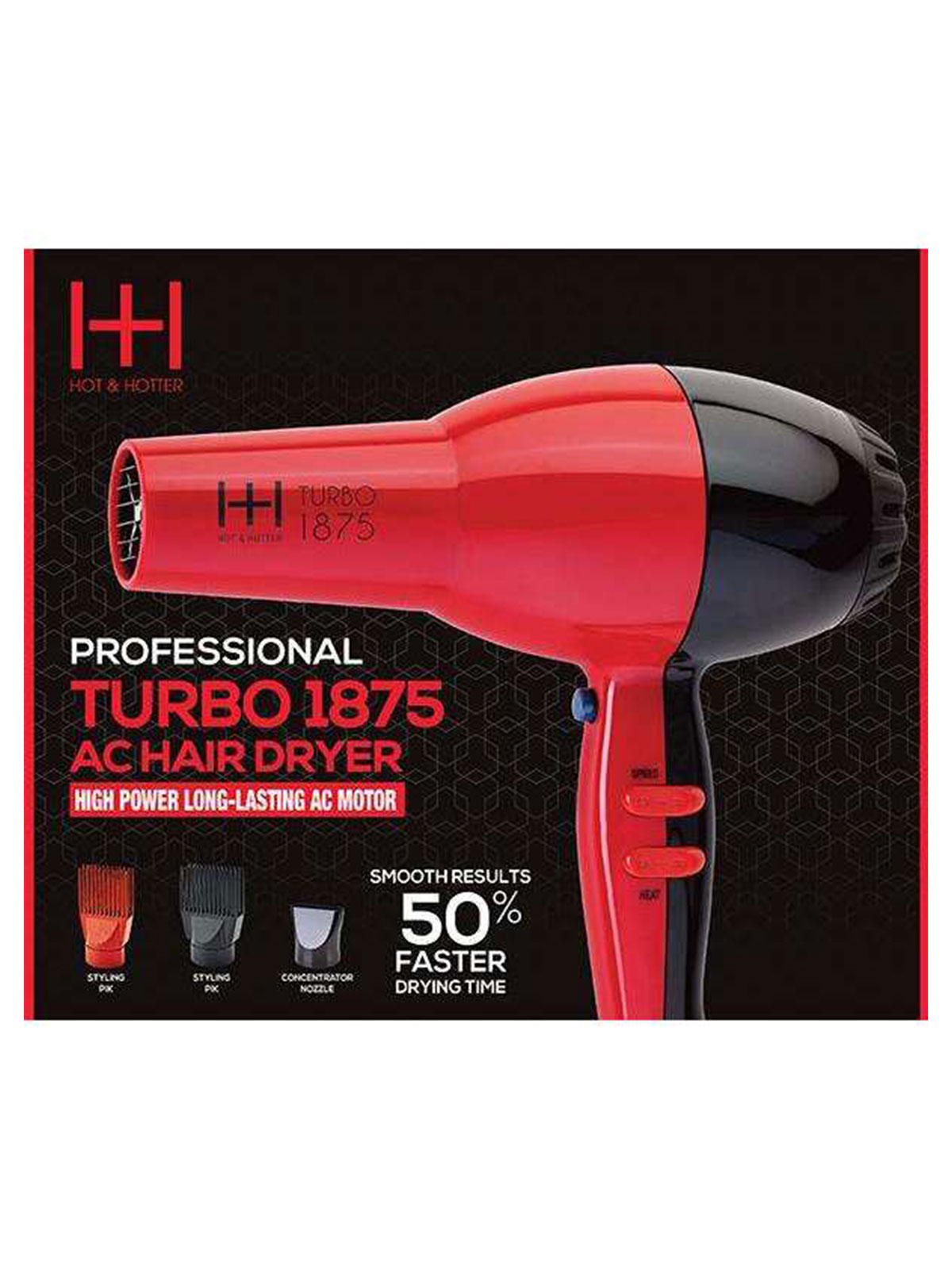 ANNIE #5830 HOT & HOTTER AC HAIR DRYER (12PC/CS) - PC