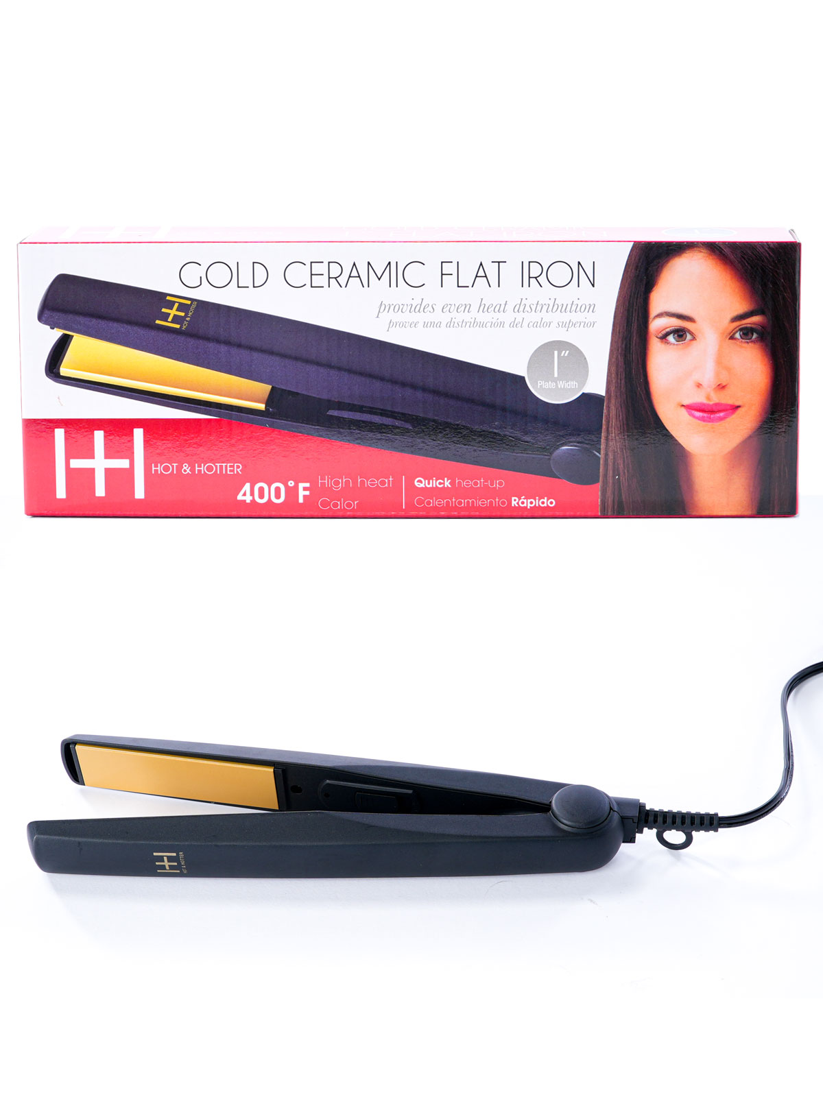 ANNIE #5871 HOT & HOT 1" GOLD CERAMIC FLAT IRON - PC